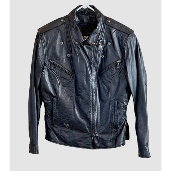 Harley Davidson Embroidered Women's Leather Motorcycle Jacket Black Size XS - Picture 9 of 9